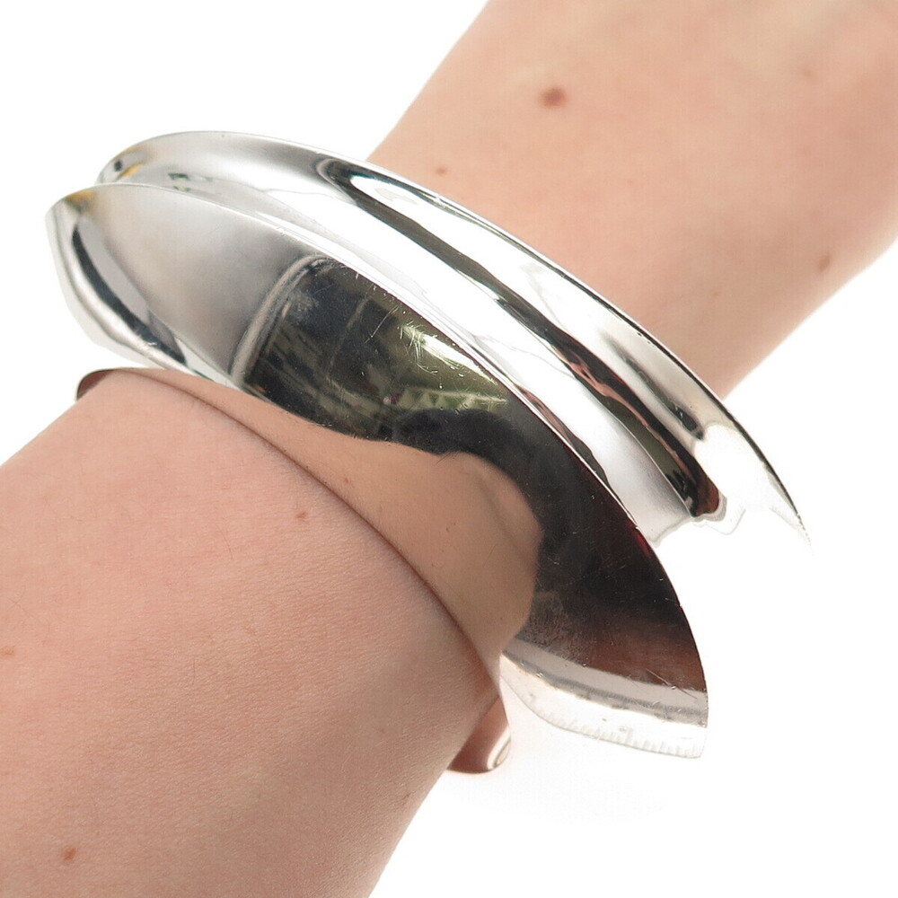 Simon Sebbag 925 Sterling Vintage Modernist Heavy 97.1g Adjustable Bracelet 6.5"